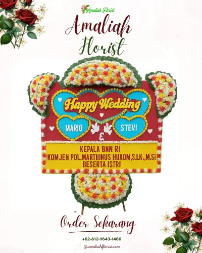 Karangan Papan Bunga Pernikahan di Jejeg